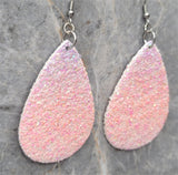 Purple and Pink Ombre Glitter Very Sparkly Double Sided FAUX Leather Teardrop Earrings