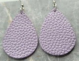 Light Purple Tear Drop Shaped FAUX Leather Earrings