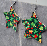 These Are a Few of My Favorite Things FAUX Green Leather Star Earrings