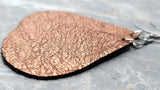 Shimmering Brown Teardrop Shaped REAL Leather Earrings