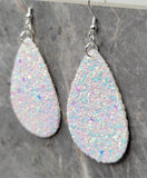 Unicorn Skin Glitter Very Sparkly Double Sided FAUX Leather Teardrop Earrings