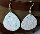 Unicorn Skin Glitter Very Sparkly Double Sided FAUX Leather Teardrop Earrings