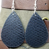 CLEARANCE Black FAUX Leather Textured Earrings with Surgical Steel Earwires