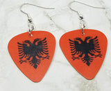 Albanian Flag Guitar Pick Earrings