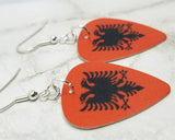Albanian Flag Guitar Pick Earrings