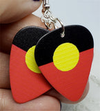 Australian Aboriginal Flag Guitar Pick Earrings
