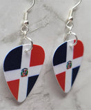 Dominican Republic Flag Guitar Pick Earrings