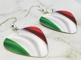 Italian Flag Guitar Pick Earrings