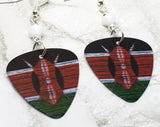 Kenyan Flag Guitar Pick Earrings with White Swarovski Crystals