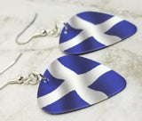 Scottish Flag Guitar Pick Earrings