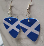 Scottish Flag Guitar Pick Earrings