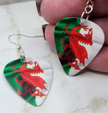 Welsh Flag Guitar Pick Earrings