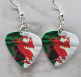 Welsh Flag Guitar Pick Earrings