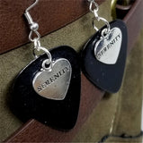 Serenity Heart Charm Guitar Pick Earrings - Pick Your Color