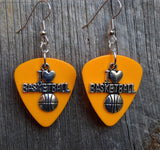 CLEARANCE I Heart Basketball Charm Guitar Pick Earrings - Pick Your Color