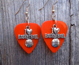 CLEARANCE I Heart Basketball Charm Guitar Pick Earrings - Pick Your Color