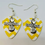 CLEARANCE I Heart Basketball Charm Guitar Pick Earrings - Pick Your Color