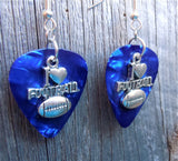 CLEARANCE I Heart Football Charm Guitar Pick Earrings - Pick Your Color