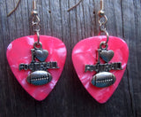 CLEARANCE I Heart Football Charm Guitar Pick Earrings - Pick Your Color