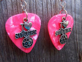 CLEARANCE I Heart Soccer Charm Guitar Pick Earrings - Pick Your Color