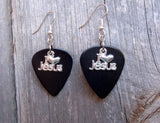 CLEARANCE I Heart Jesus Charm Guitar Pick Earrings - Pick Your Color