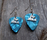 CLEARANCE I Heart Jesus Charm Guitar Pick Earrings - Pick Your Color