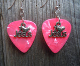 CLEARANCE I Heart Jesus Charm Guitar Pick Earrings - Pick Your Color