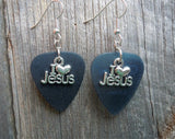 CLEARANCE I Heart Jesus Charm Guitar Pick Earrings - Pick Your Color