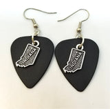 State of Indiana Charm Guitar Pick Earrings - Pick Your Color