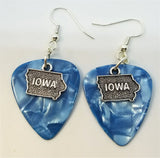 CLEARANCE State of Iowa Charm Guitar Pick Earrings - Pick Your Color