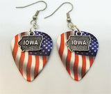CLEARANCE State of Iowa Charm Guitar Pick Earrings - Pick Your Color