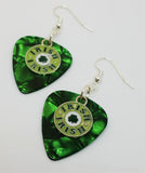 Irish Coin Shamrock Charm Guitar Pick Earrings - Pick Your Color