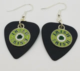 Irish Coin Shamrock Charm Guitar Pick Earrings - Pick Your Color