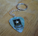 U.S. Army Star and Camo Guitar Pick Keychain