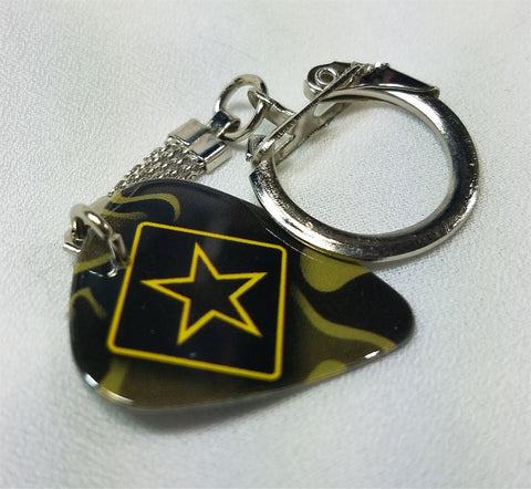 Army Star Guitar Pick Keychain