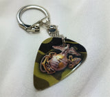 Military Marines Guitar Pick Keychain