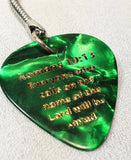 Pick Jesus Green MOP Guitar Pick Keychain