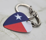 Texas Flag Guitar Pick Keychain