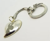 Gray Ribbon on a Silver Heart Charm Keychain