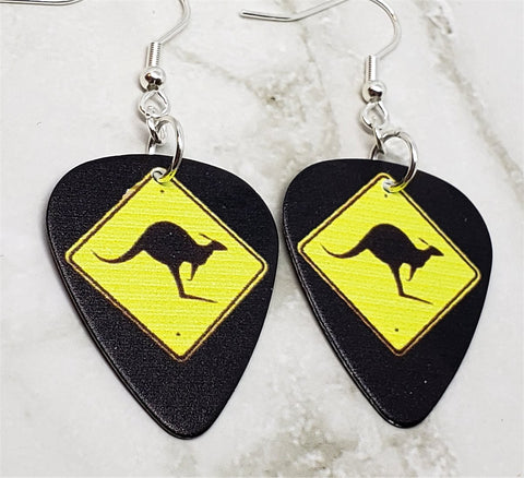 Kangaroo Crossing Guitar Pick Earrings