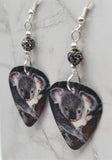 Koala Bear Guitar Pick Earrings with Pewter Pave Beads