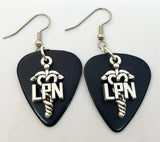 LPN Caduceus Charm Guitar Pick Earrings - Pick Your Color
