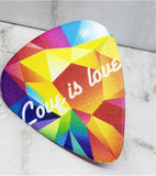 Love is Love Pride Guitar Pick Pin or Tie Tack