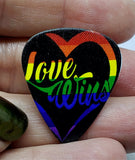 Love Wins Heart Pride Guitar Pick Pin or Tie Tack