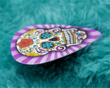 Sugar Skull Decorated with Flowers Guitar Pick Pin or Tie Tack