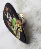 Sugar Skull Woman with Dia de los Muertos Banner Guitar Pick Pin or Tie Tack