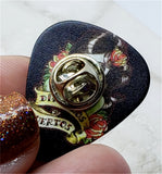 Sugar Skull Woman with Dia de los Muertos Banner Guitar Pick Pin or Tie Tack