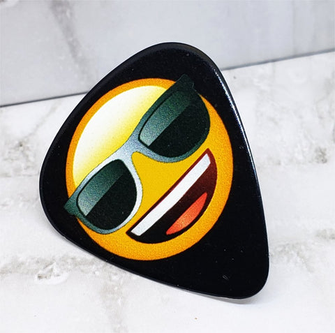 Emoji with Sunglasses Guitar Pick Pin or Tie Tack