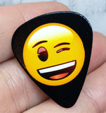 Emoji Winking Guitar Pick Pin or Tie Tack