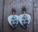 Linkin Park Living Things Guitar Pick Earrings with Gray Pave Beads